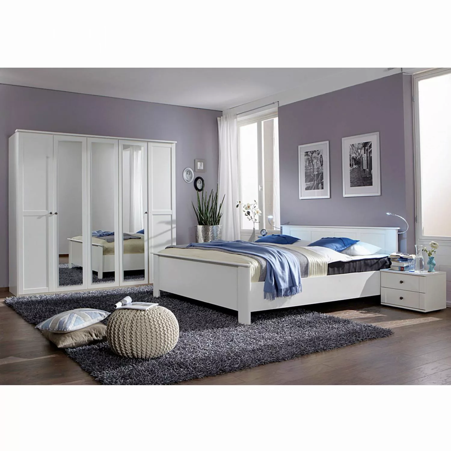 180x200 Schlafzimmerset CHALET inkl. Kleiderschrank und 2 Nachtkommoden von günstig online kaufen