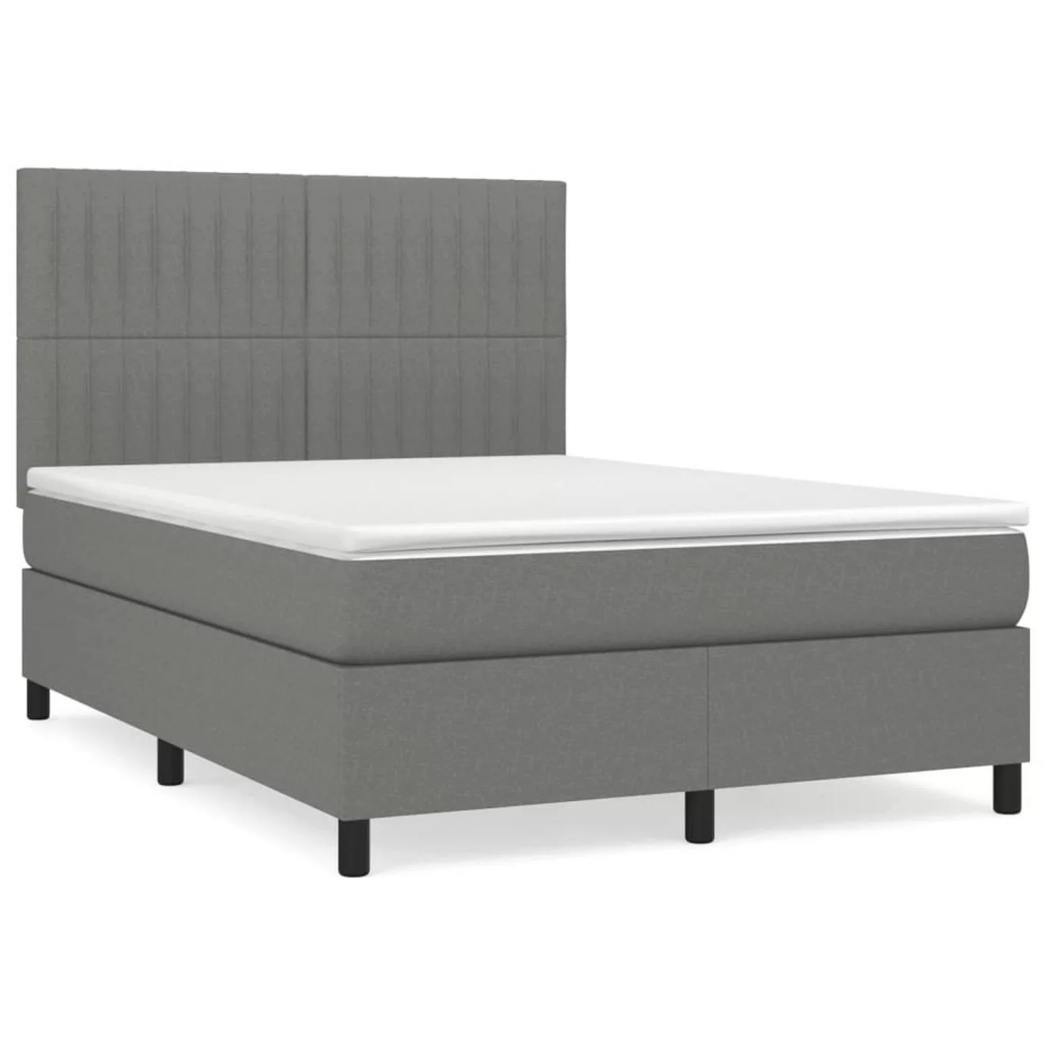 vidaXL Boxspringbett Boxspringbett mit Matratze Dunkelgrau 140x200 cm Stoff günstig online kaufen