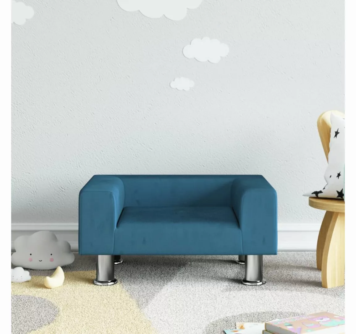 vidaXL Kindersofa, Kindersofa Blau 50x40x26,5 cm Samt günstig online kaufen