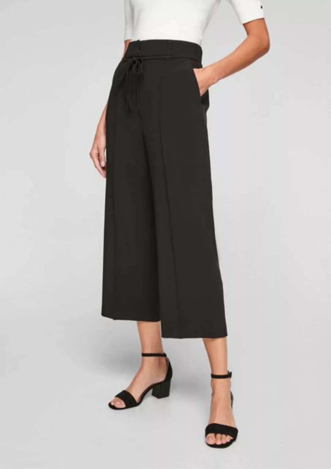 s.Oliver BLACK LABEL 7/8-Hose Regular: Culotte mit Ziernaht Ziernaht günstig online kaufen