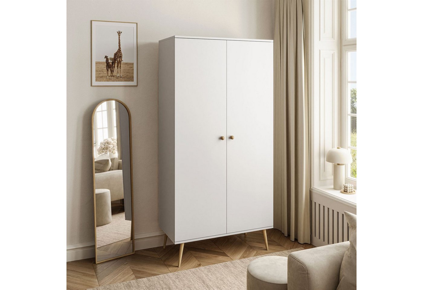 Lookway Kleiderschrank HARMONY zweitüriger Schrank mit Kleiderstange günstig online kaufen