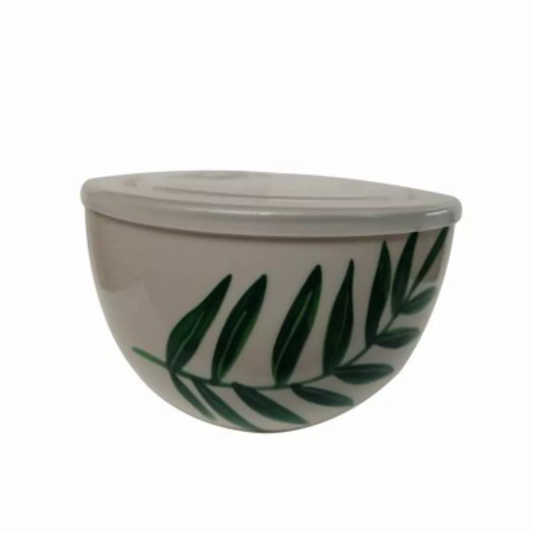 Neuetischkultur Schüssel rund 1 Liter Keramik gemustert grün/weiß günstig online kaufen