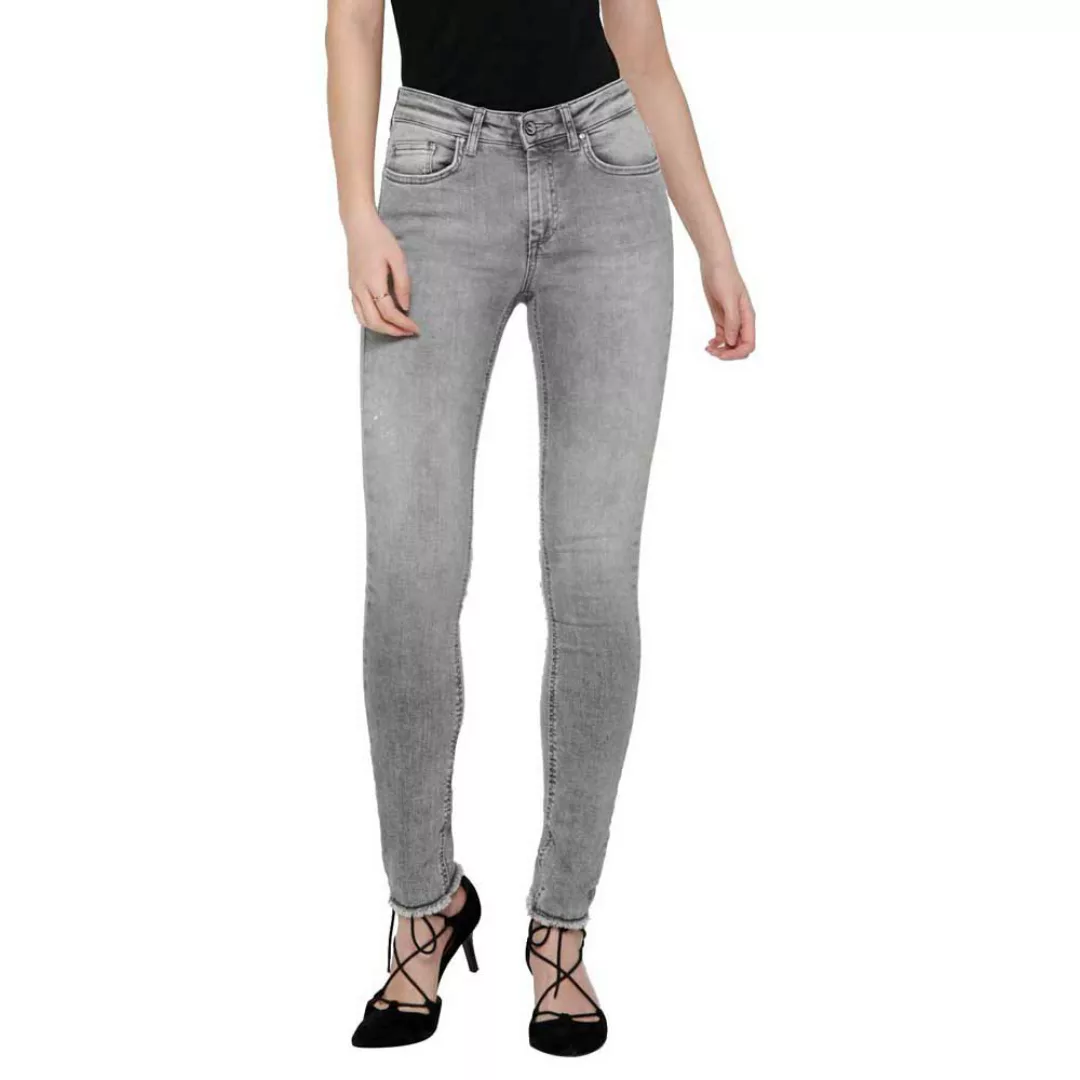 Only Damen Jeans ONLBLUSH MID SK ANK RAW JNS REA0918 - Skinny Fit - Grau - günstig online kaufen