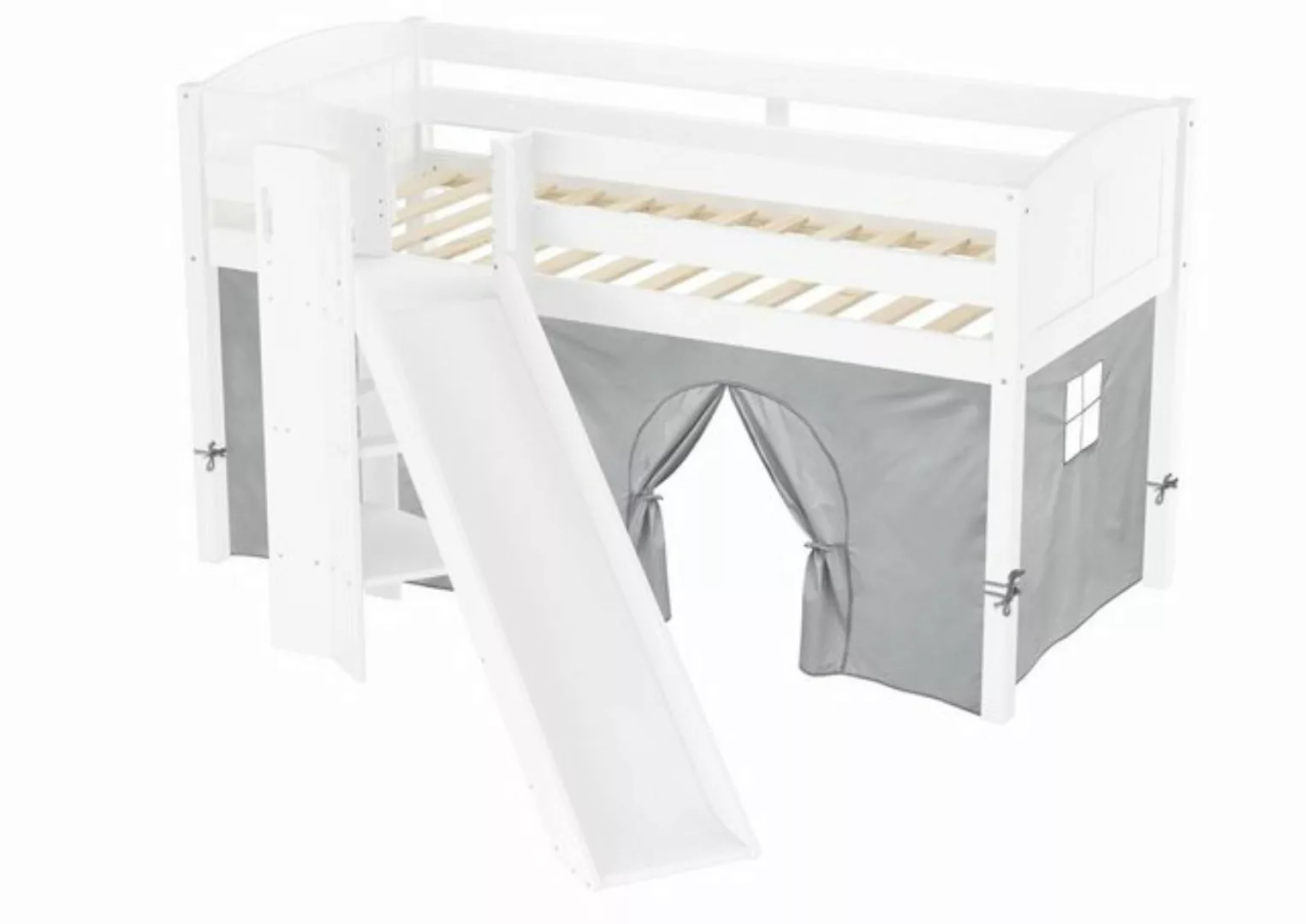 ERST-HOLZ Bett Schönes Spielbett für Kinder mit Rutsche 90x200 cm Kiefer we günstig online kaufen