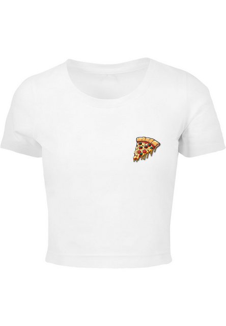 Merchcode T-Shirt Merchcode Damen Ladies Pizza Comic Cropped Tee (1-tlg) günstig online kaufen