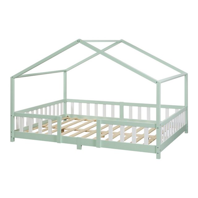 en.casa Kinderbett, »Treviolo« Haus-Optik mit Rausfallschutz 140x200 cm Min günstig online kaufen