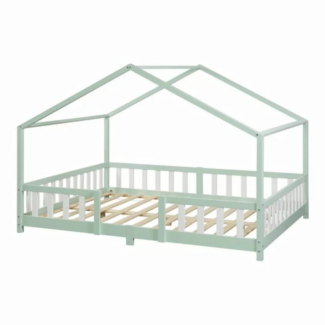 en.casa Kinderbett, »Treviolo« Haus-Optik mit Rausfallschutz 140x200 cm Min günstig online kaufen