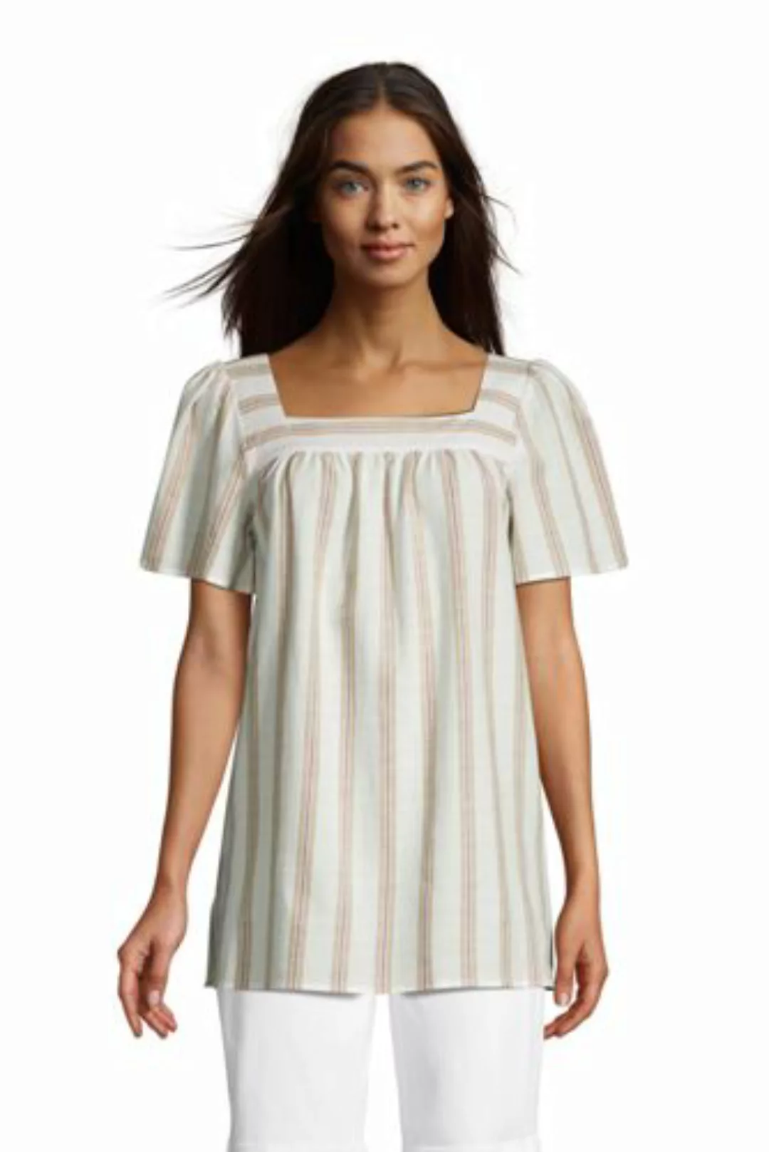 Bluse aus Baumwolle/Viskose mit Carré-Ausschnitt, Damen, Größe: XS Normal, günstig online kaufen