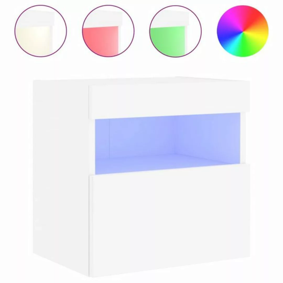 vidaXL Kleiderschrank TV-Wandschrank mit LED-Leuchten Weiß 40x30x40 cm Häng günstig online kaufen