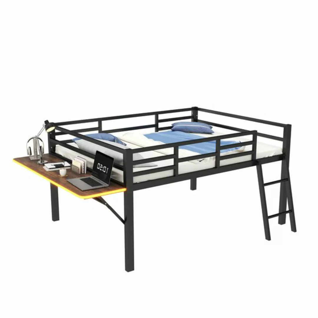 TavilaEcon Metallbett Space-saving Bett mit integriertem Schreibtisch und L günstig online kaufen