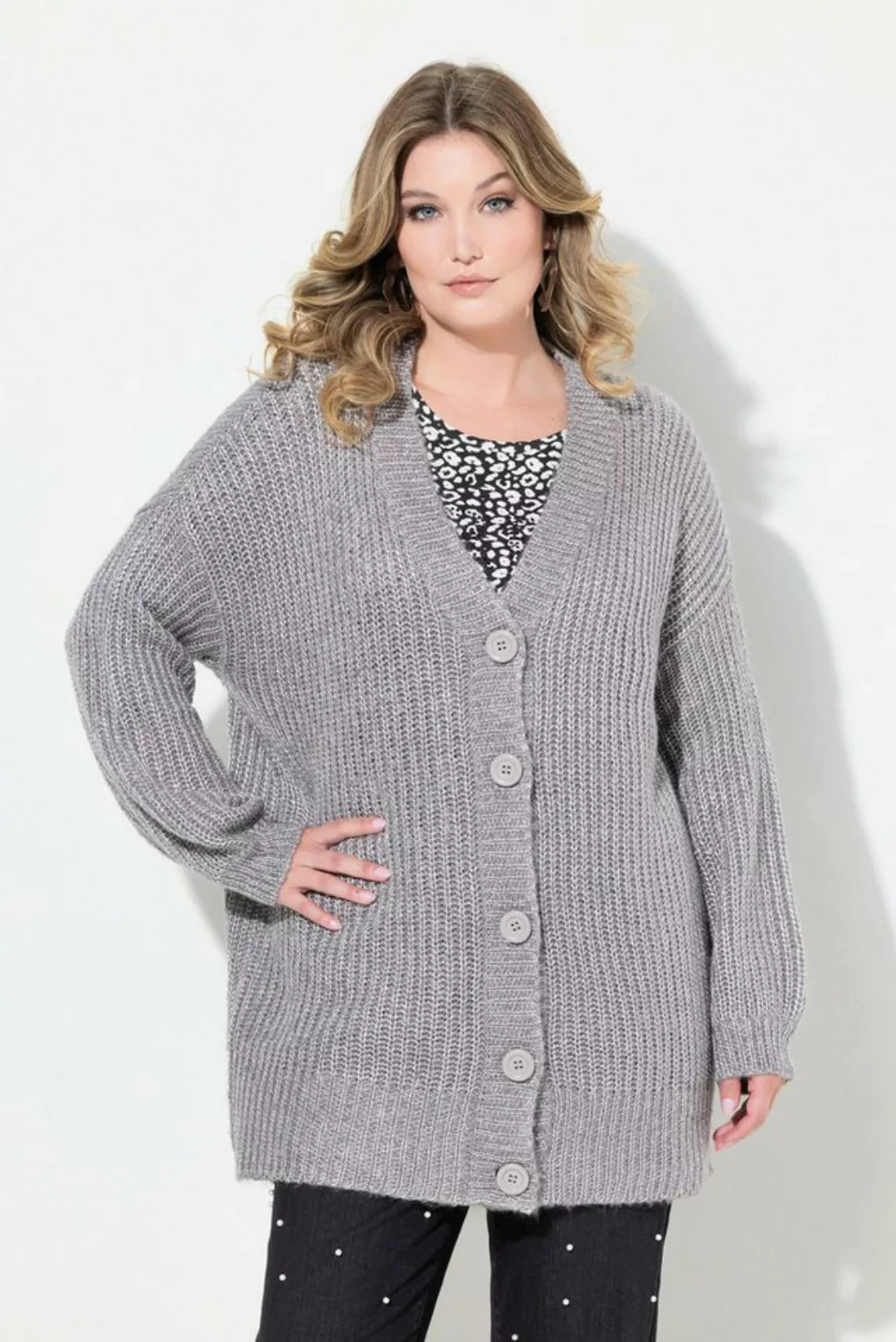 MIAMODA Strickjacke Strickjacke mit Glitzergarn Loose Fit günstig online kaufen