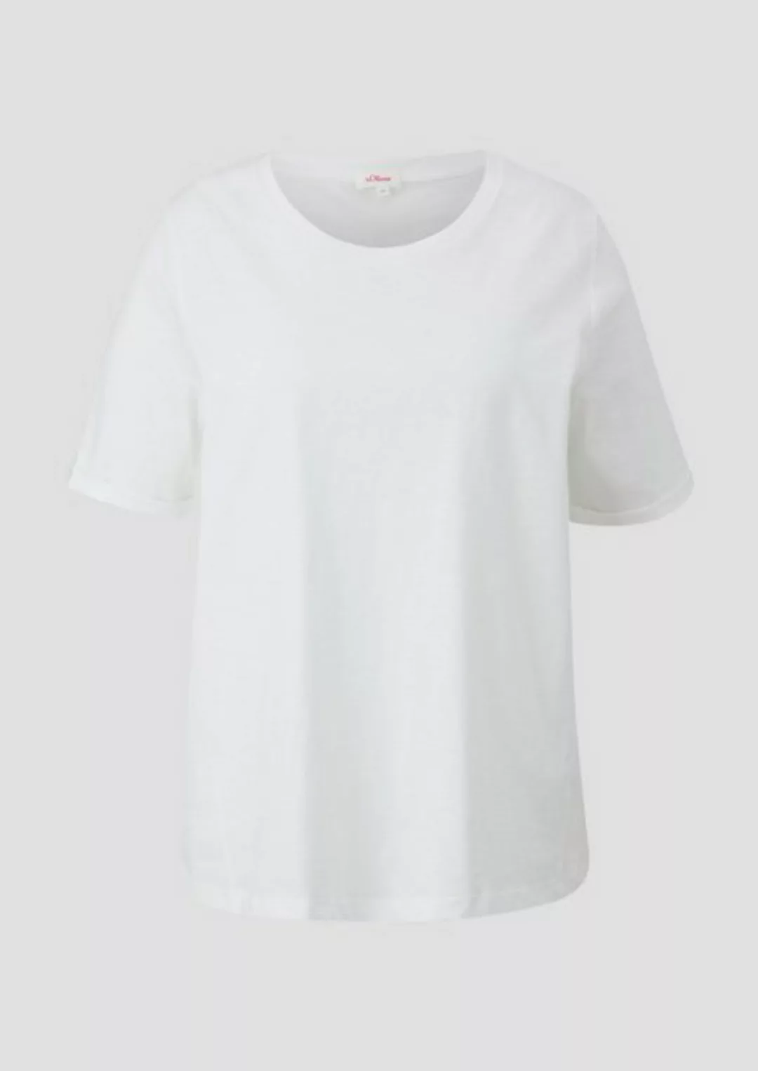 s.Oliver Kurzarmshirt T-Shirt mit Umschlag am Ärmel günstig online kaufen