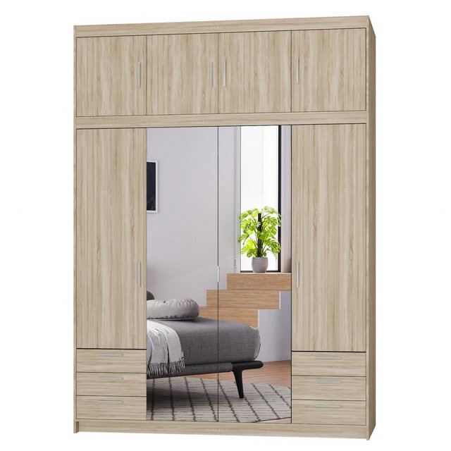 Furnix Kleiderschrank Eliza 176 cm Schrank mit Spiegel und Schubladen mit/o günstig online kaufen