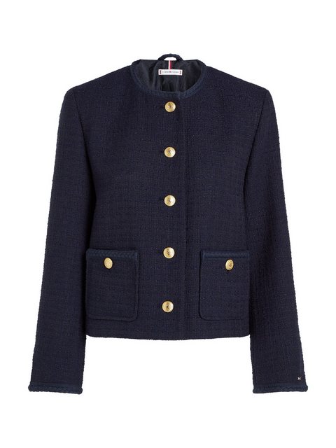 Tommy Hilfiger Kurzblazer TWEED CO MIX CREW NECK JACKET Tweed Qualität, Run günstig online kaufen