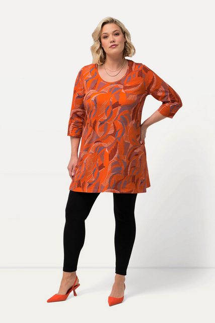 Ulla Popken Longshirt Longshirt Blätter Rundhalsausschnitt 3/4-Arm günstig online kaufen