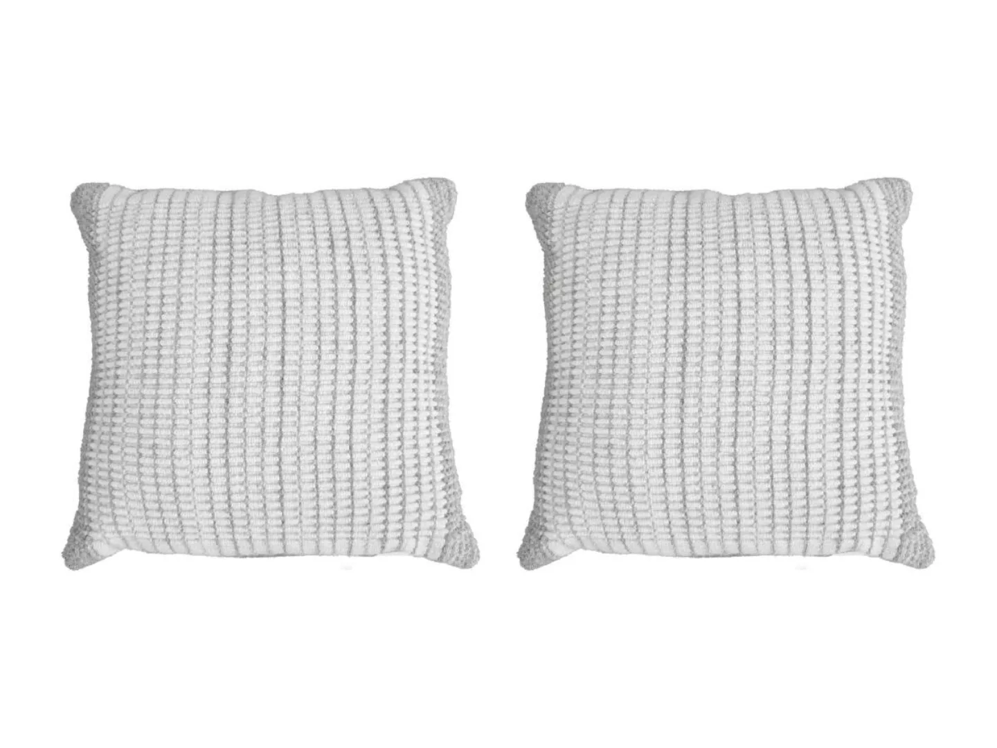 2er-Set Kissen - 100 % Wolle - handgefertigt - 60 x 60 cm - Elfenbeinfarben günstig online kaufen