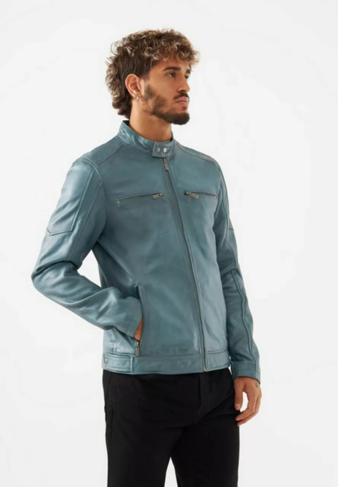 Bolongaro Trevor Lederjacke JASPER RACER Weiches Leder, gewalktes Finish, P günstig online kaufen