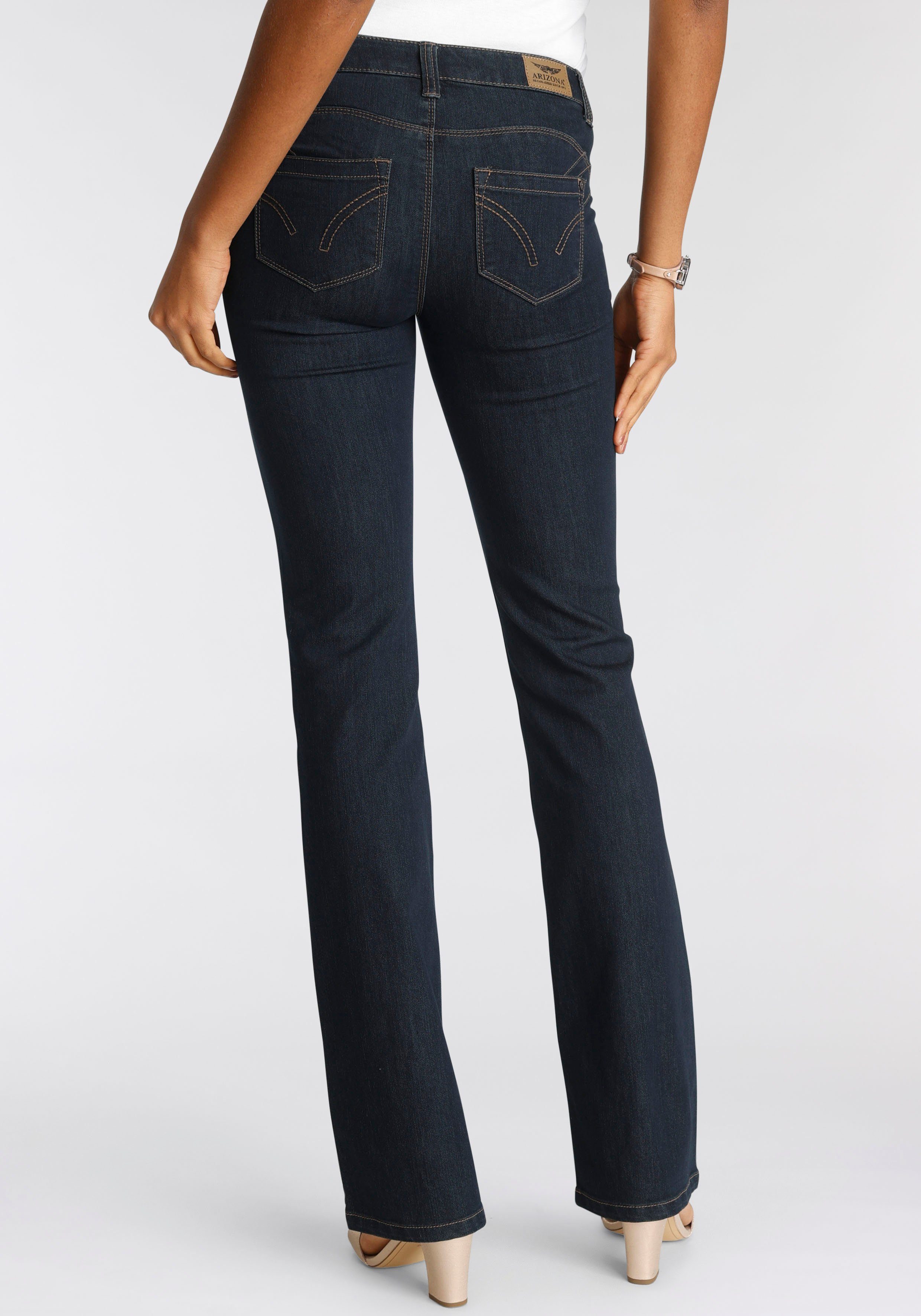 Arizona Bootcut-Jeans "Shaping", bootcut, Kontrastnähte, Used-Look-Waschung günstig online kaufen