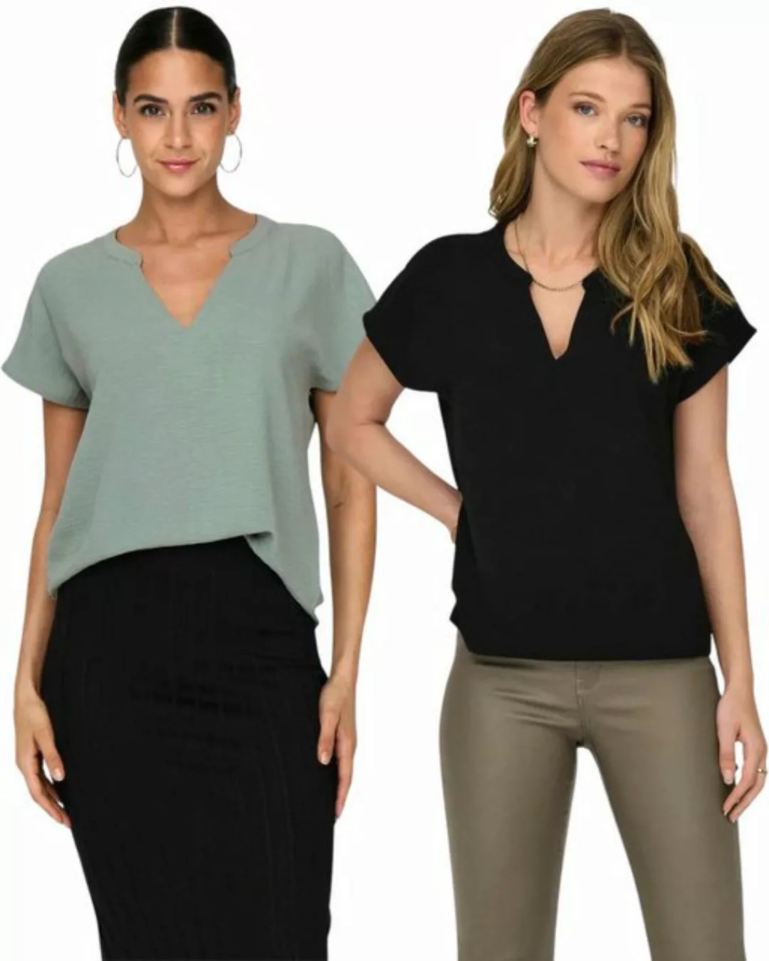 Jaquelin de Young Blusenshirt (2er-Pack) JDY Basic Shirt im Doppelpack günstig online kaufen