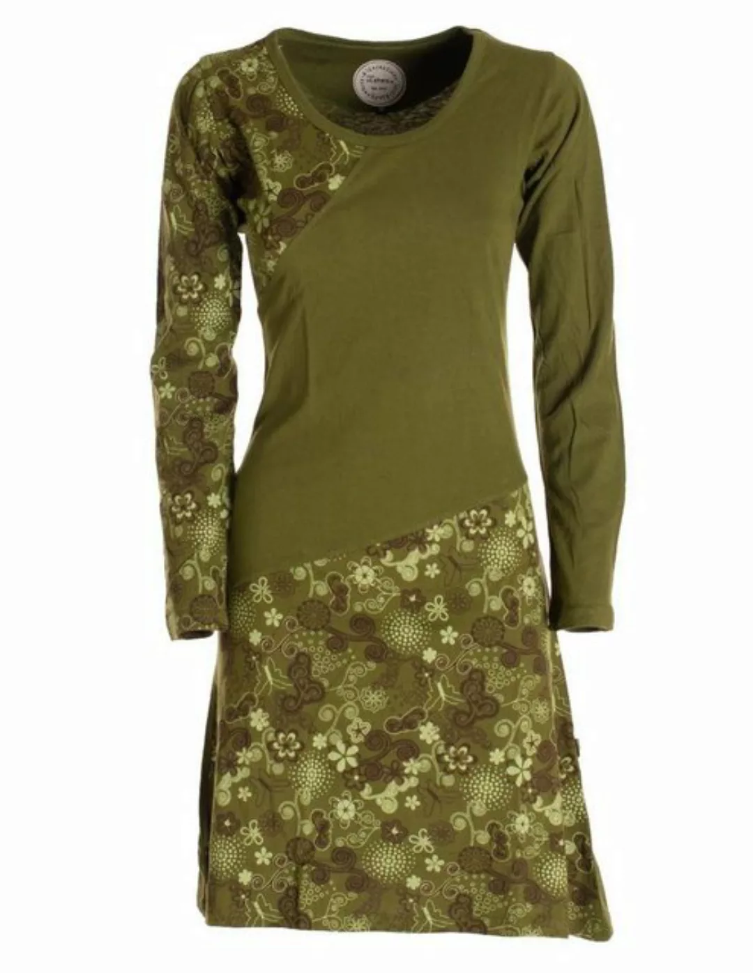 Vishes Jerseykleid Asymmetrisches Langarm Jersey Kleid Damen kurz Hippie, G günstig online kaufen