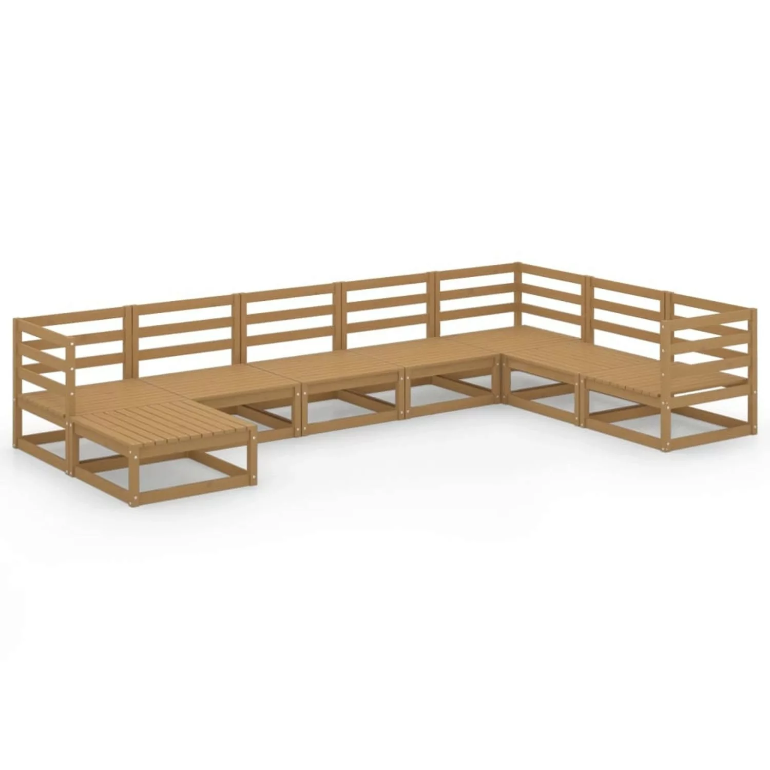 vidaXL 8-tlg Garten-Lounge-Set Honigbraun Massivholz Kiefer Modell 16 günstig online kaufen