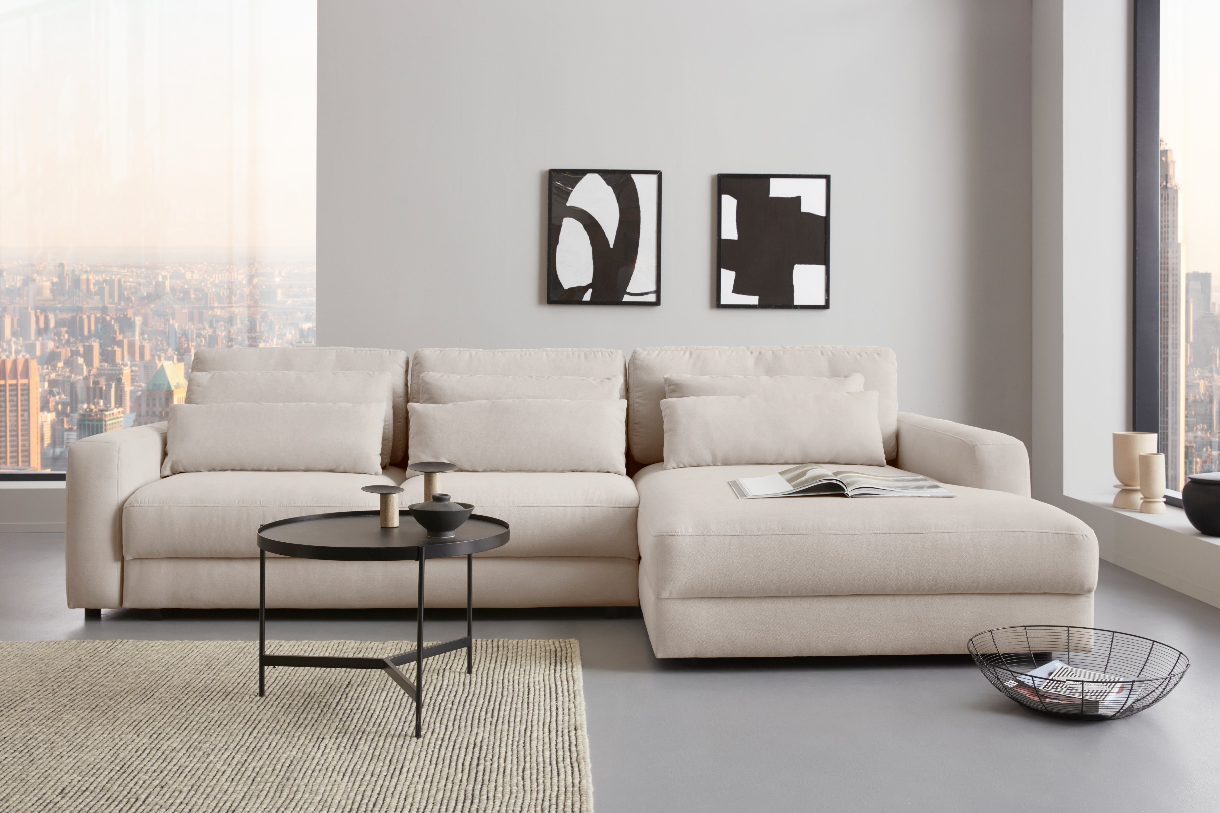 Places of Style Ecksofa "Bloomfield, bequem und elegant, L-Form", wahlweise günstig online kaufen