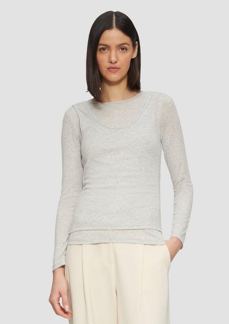 s.Oliver Langarmshirt Geripptes Jersey-Shirt im Layering-Look Layering günstig online kaufen