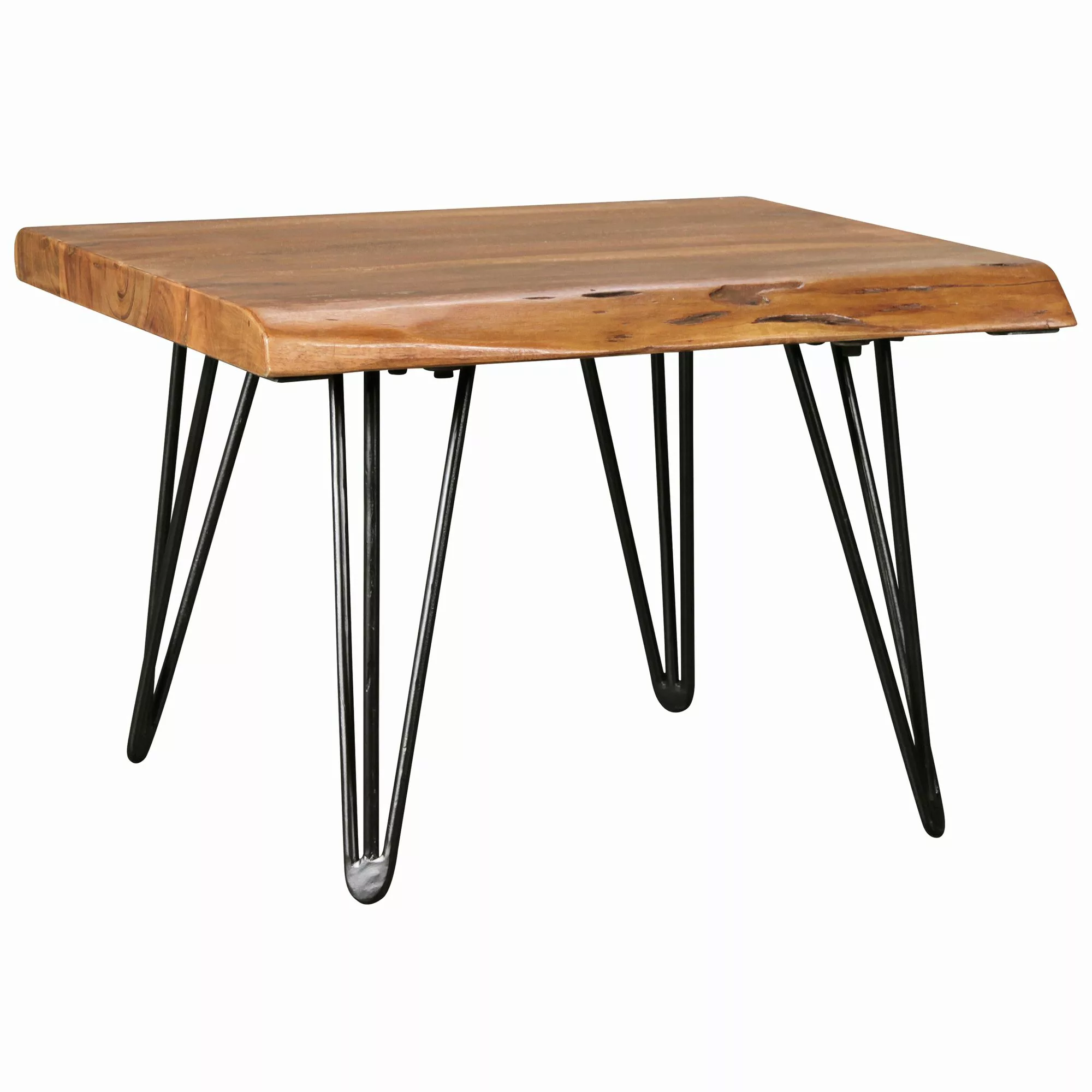 Design Couchtisch Massivholz Tisch Baumkante 56 x 38 x 51 cm | Sheesham Hol günstig online kaufen