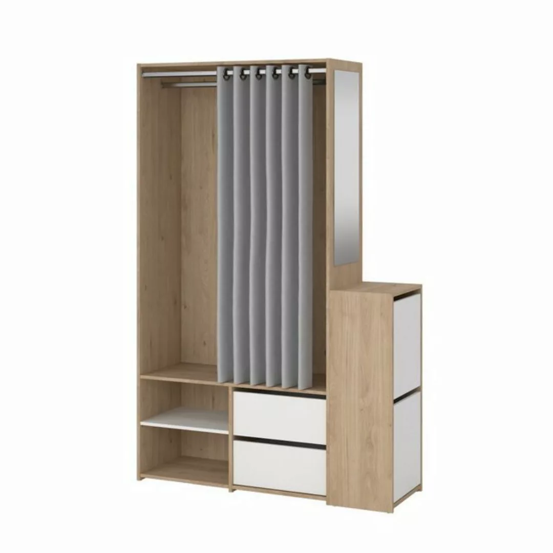 ebuy24 Kleiderschrank Kit Kleiderschrank offen, mit Vorhang, 2 Schublade günstig online kaufen