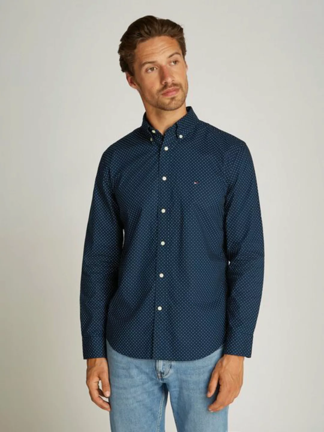 Tommy Hilfiger Businesshemd FLEX POPLIN POLKA DOT RF SHIRT mit Punktprint günstig online kaufen