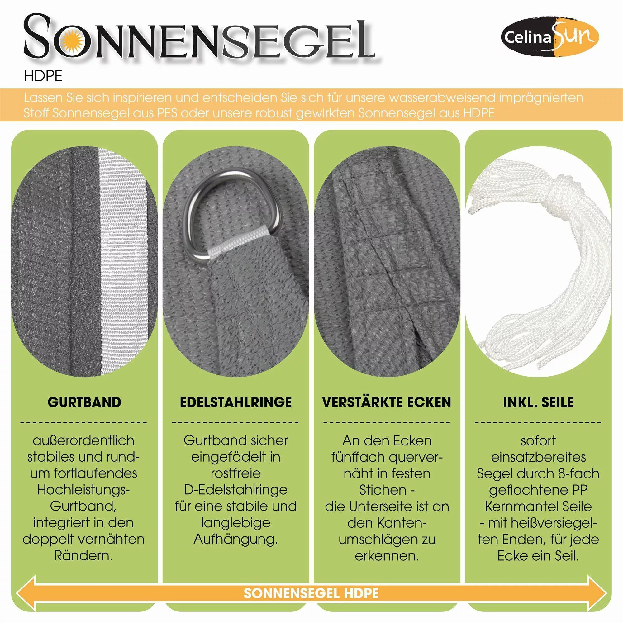 CelinaSun Sonnensegel HDPE Sonnenschutz Tarp atmungsaktiv günstig online kaufen