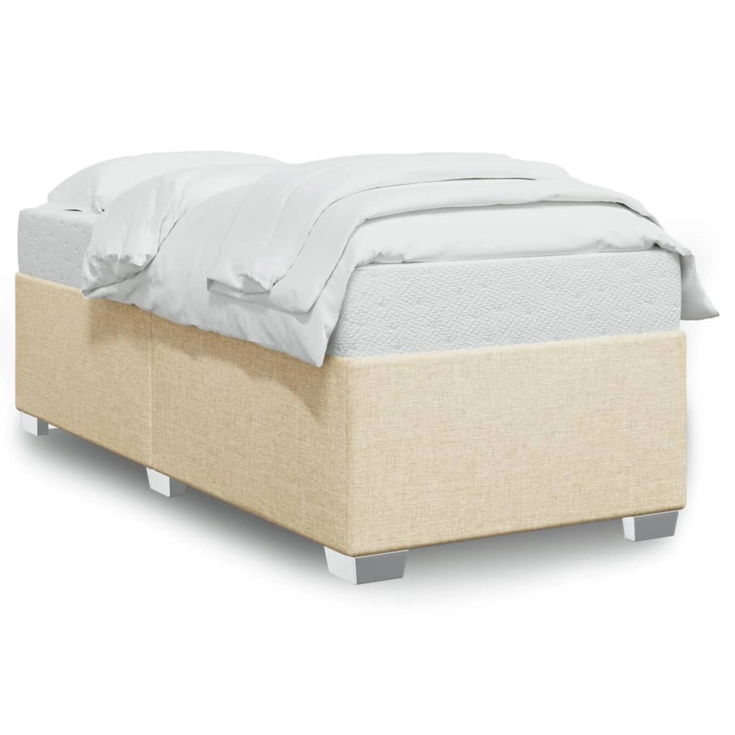 vidaXL Bett Bettgestell ohne Matratze Creme 80x200 cm Stoff günstig online kaufen