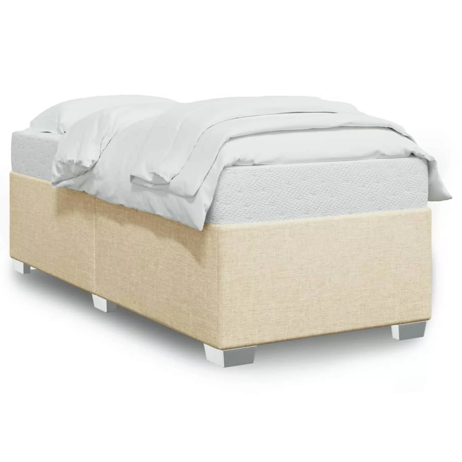 vidaXL Bett Bettgestell ohne Matratze Creme 80x200 cm Stoff günstig online kaufen