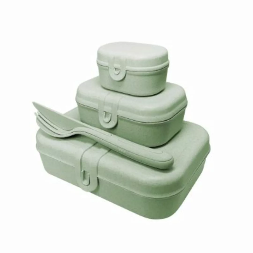 koziol PASCAL READY Lunchbox-Set + Besteck-Set, 4er-Set Lunchboxen grün günstig online kaufen