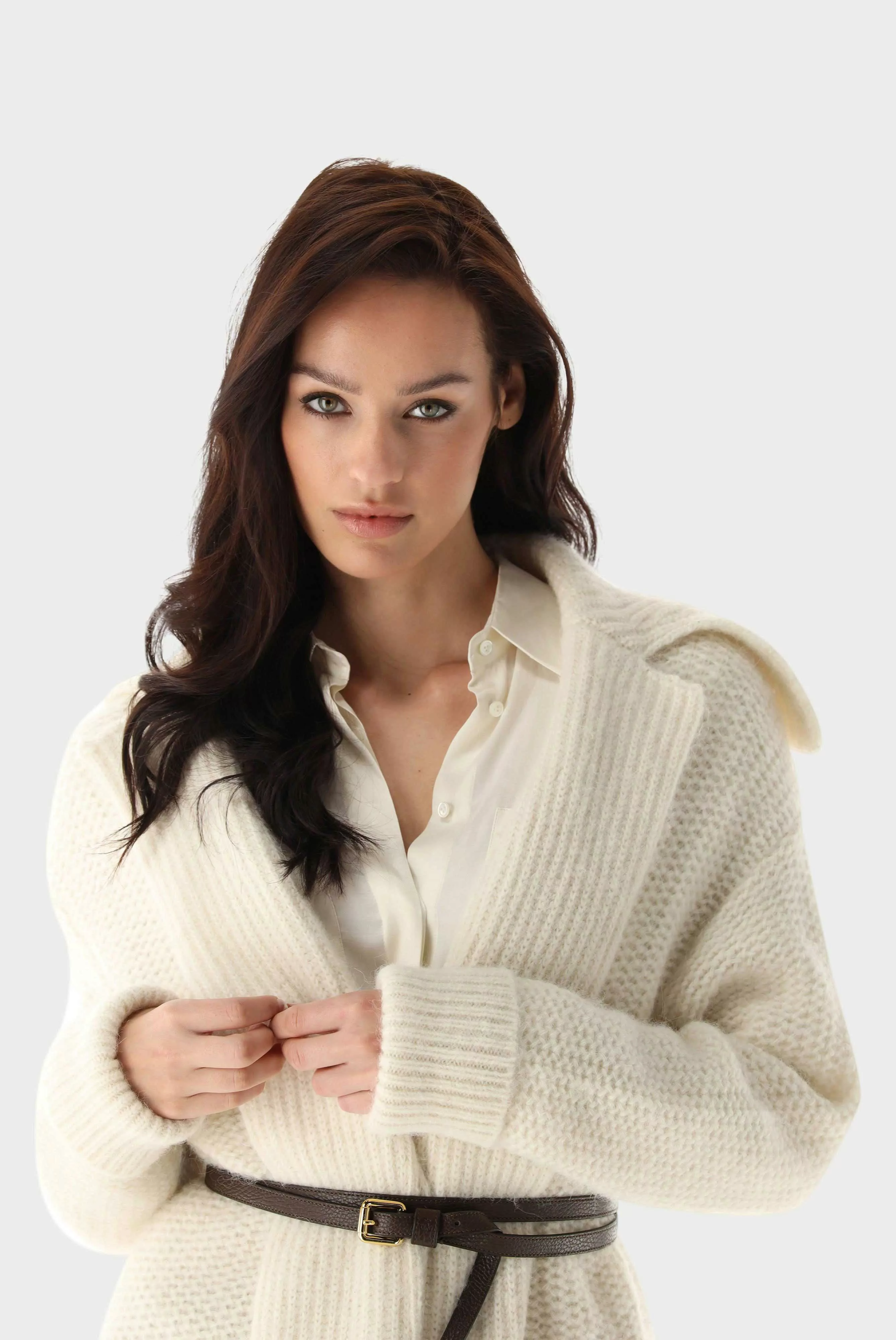 Strickjacke mit Alpaka günstig online kaufen