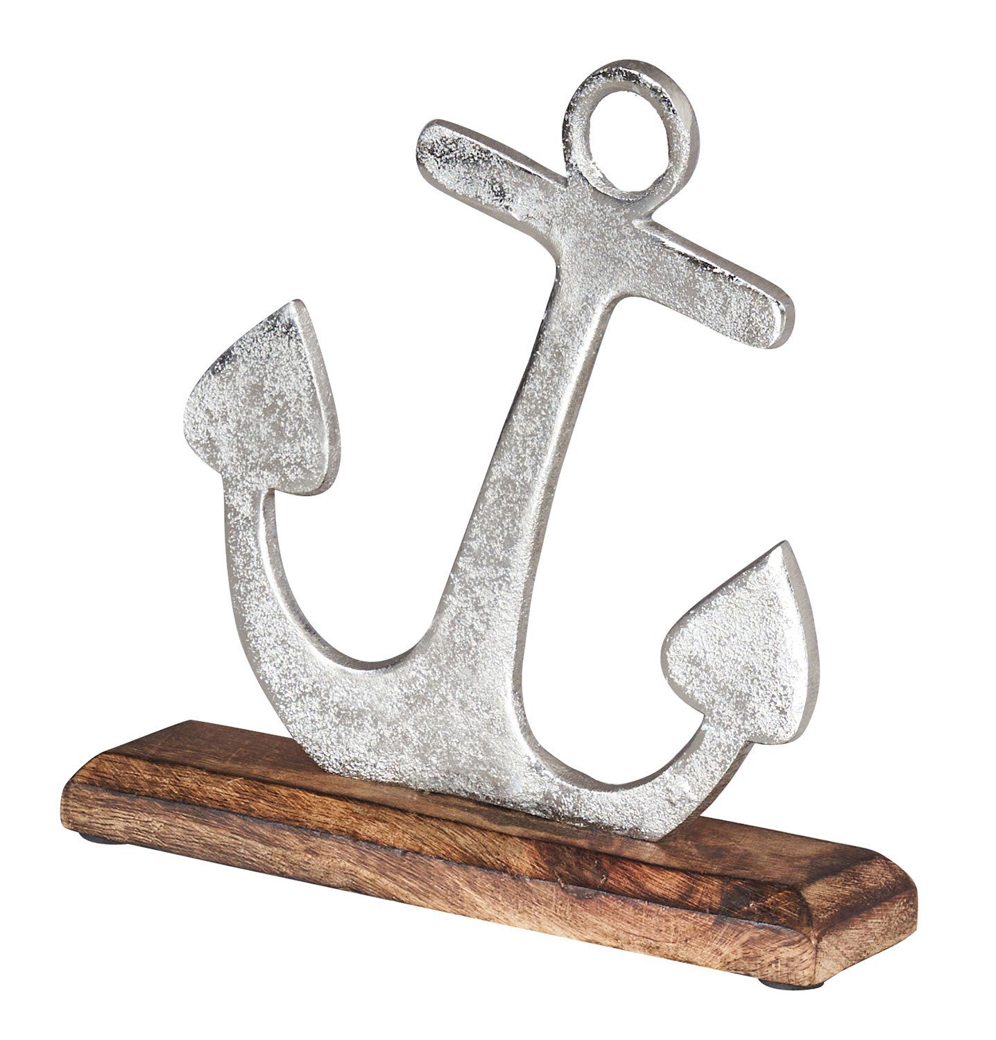 Levandeo® Dekoobjekt, Anker Skulptur 18x22cm Silber günstig online kaufen