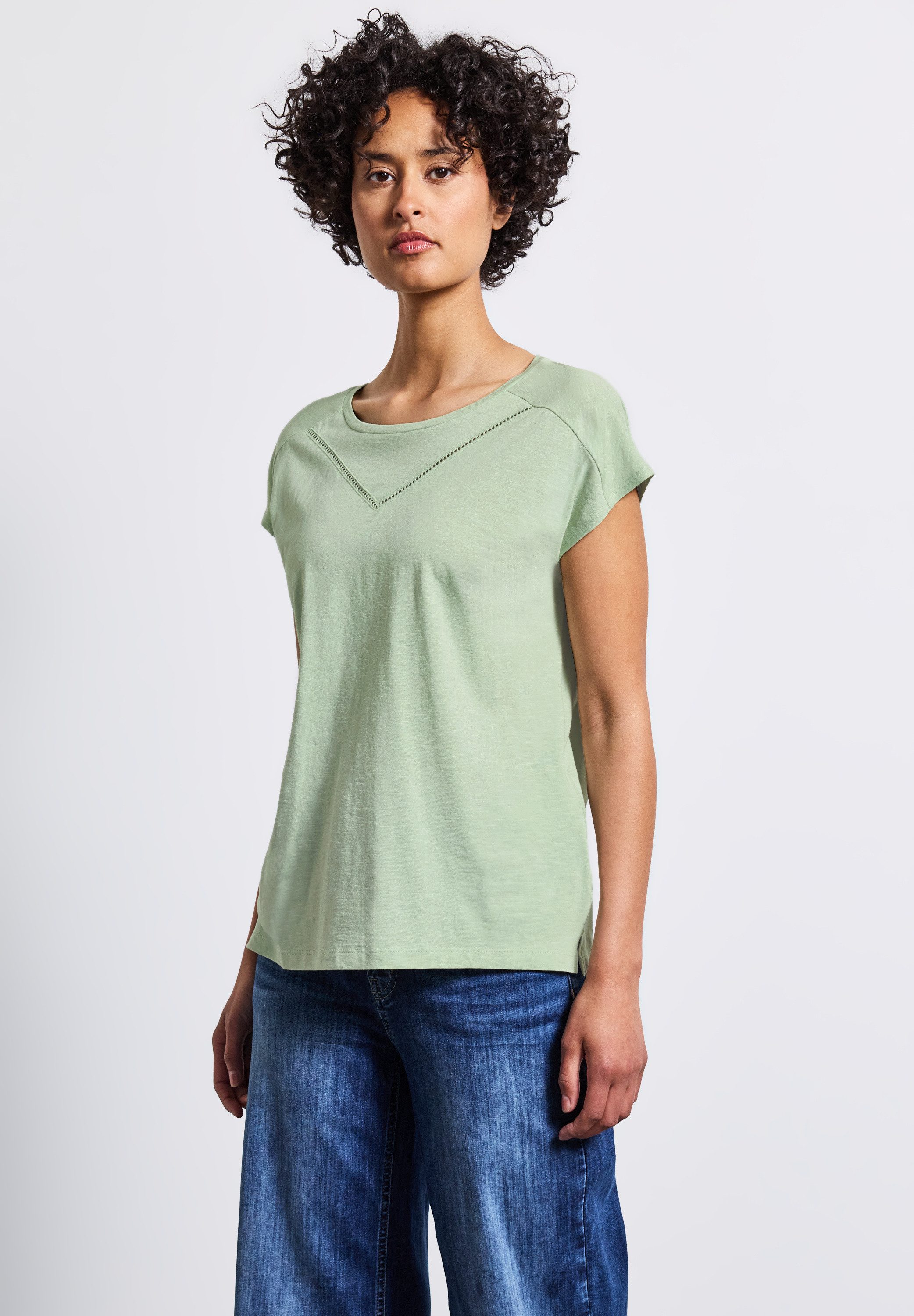 STREET ONE T-Shirt, mit Schlitz am Saum günstig online kaufen