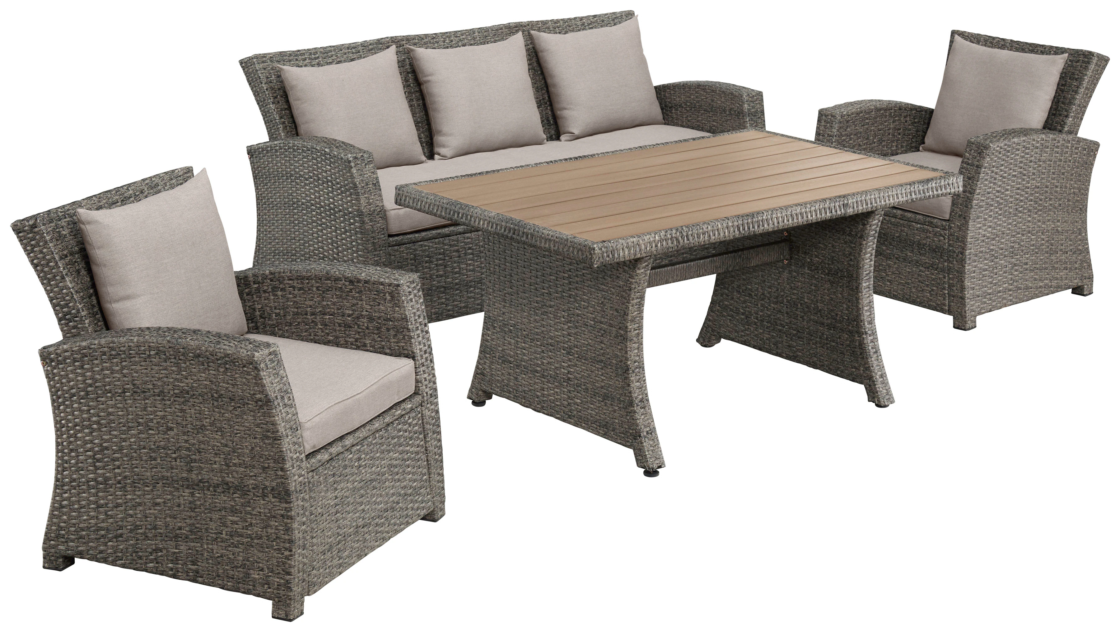 KONIFERA Gartenlounge-Set "Siros", (Set, 12 tlg., 1x 3er Sofa, 2x Sessel, 1 günstig online kaufen