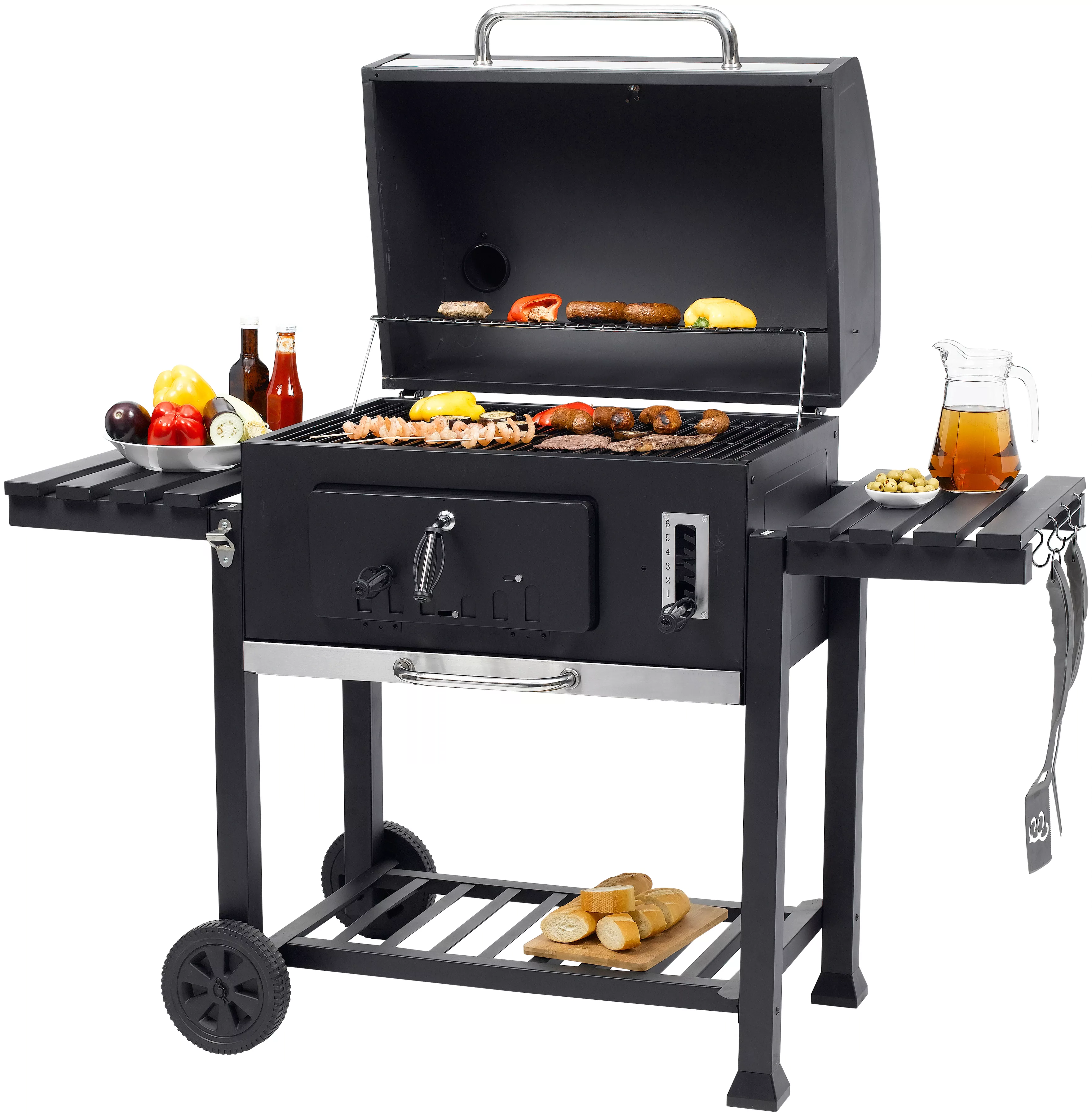 Tepro Holzkohlegrill "Grillwagen Toronto XXL", BxTxH: 152x73x137 cm, mit 2 günstig online kaufen