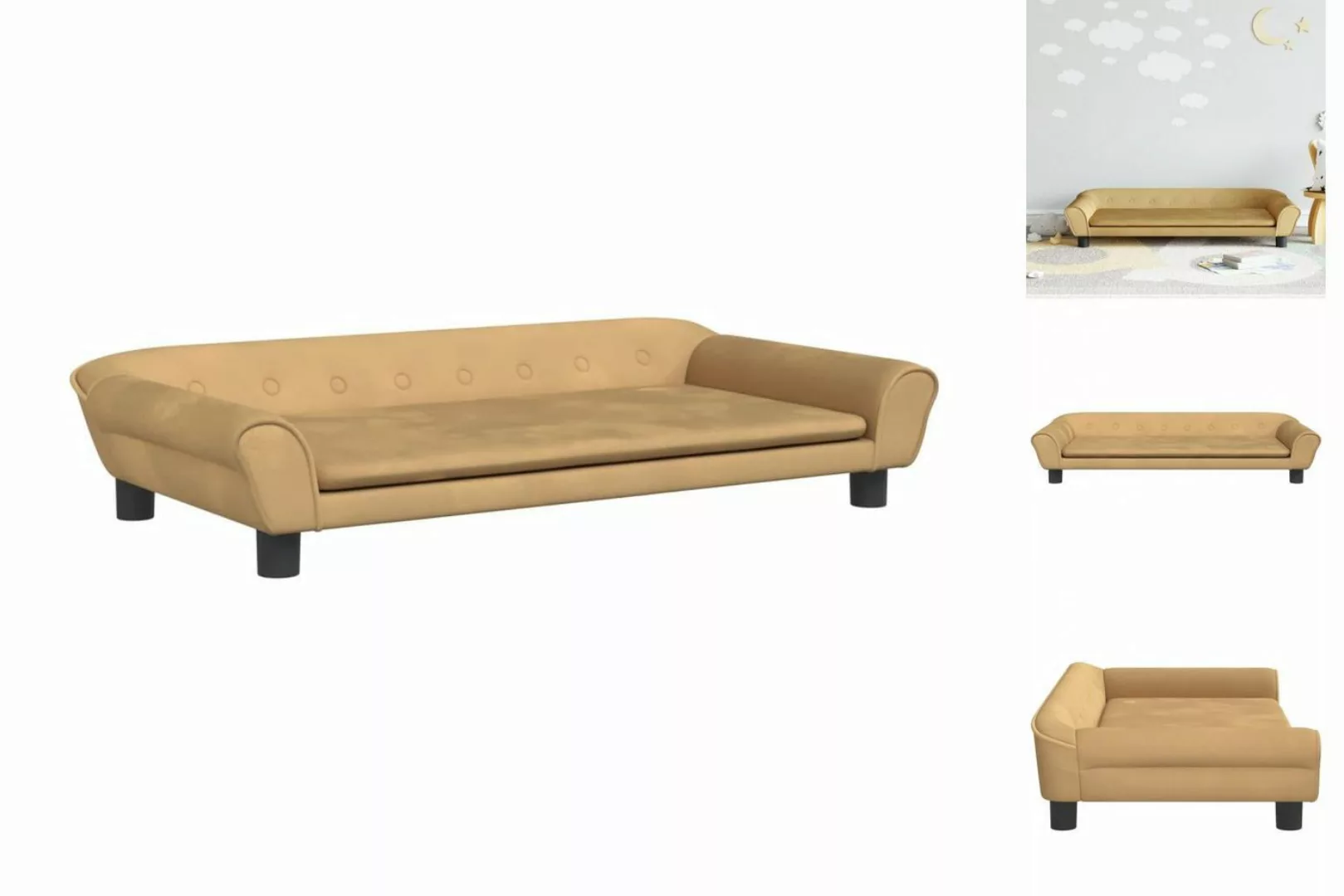 vidaXL Kindersofa Kindersofa Creme 100x50x26 cm Samt Kindercouch Kindermöbe günstig online kaufen