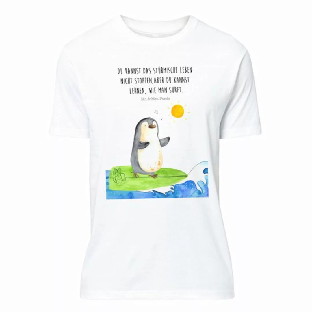 Mr. & Mrs. Panda T-Shirt Pinguin Surfer - Weiß - Geschenk, Frauen, Wellen r günstig online kaufen