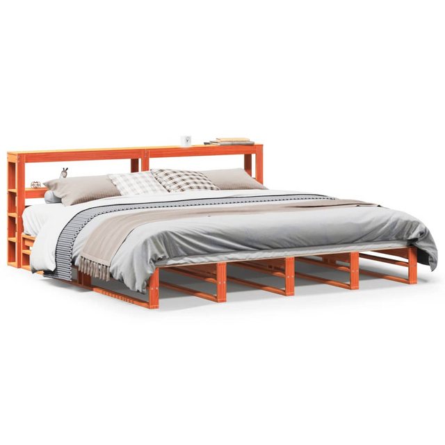 vidaXL Bett, Massivholzbett ohne Matratze Wachsbraun 180x200 Kiefernholz günstig online kaufen