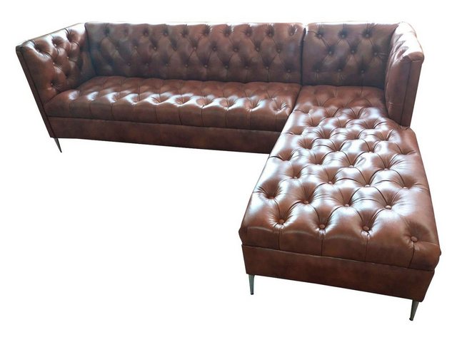 Xlmoebel Ecksofa Braunes Chesterfield L-förmiges Ledersofa Eckgarnitur Neu, günstig online kaufen