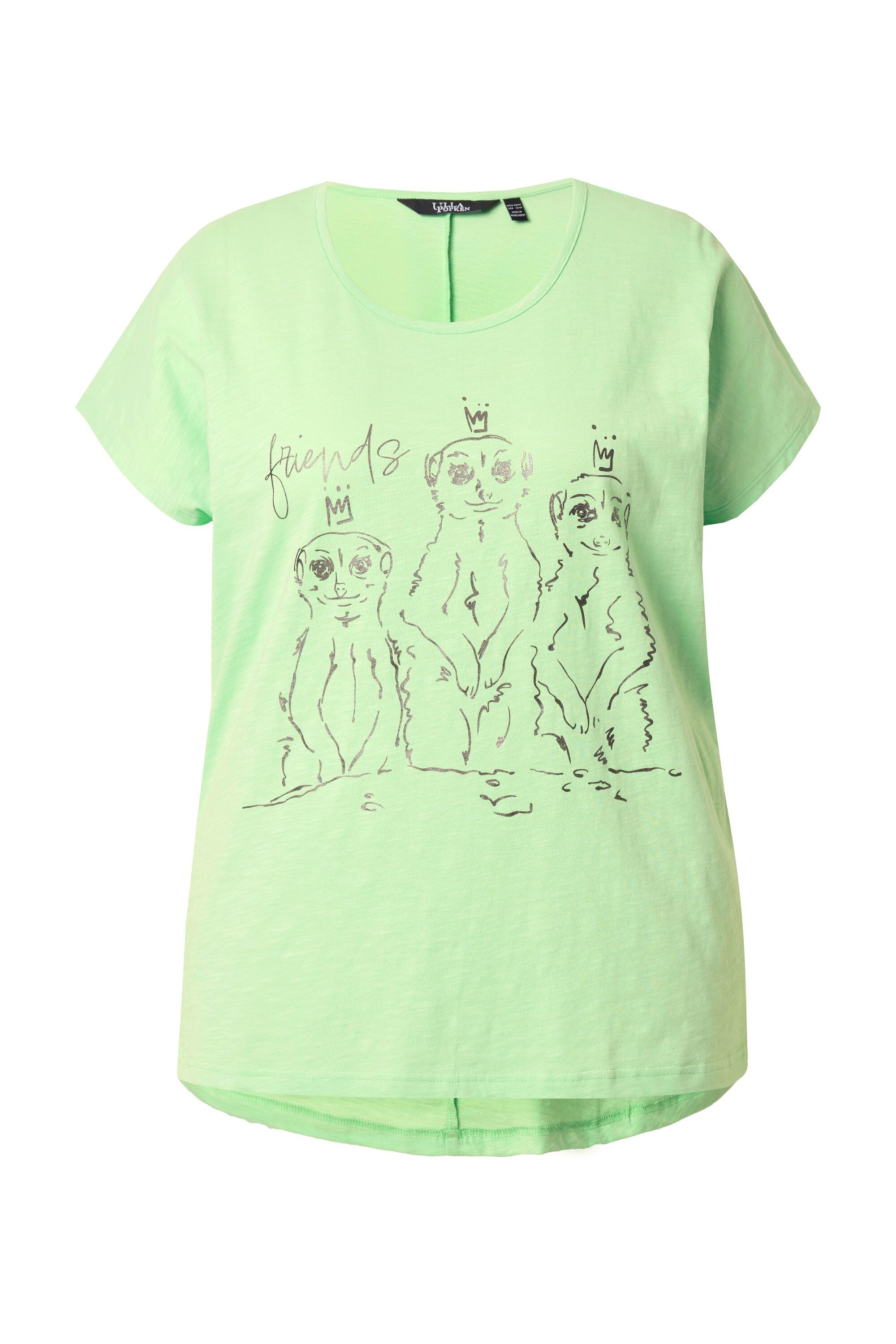 Ulla Popken T-Shirt T-Shirt Metallic-Tiermotiv Oversized günstig online kaufen