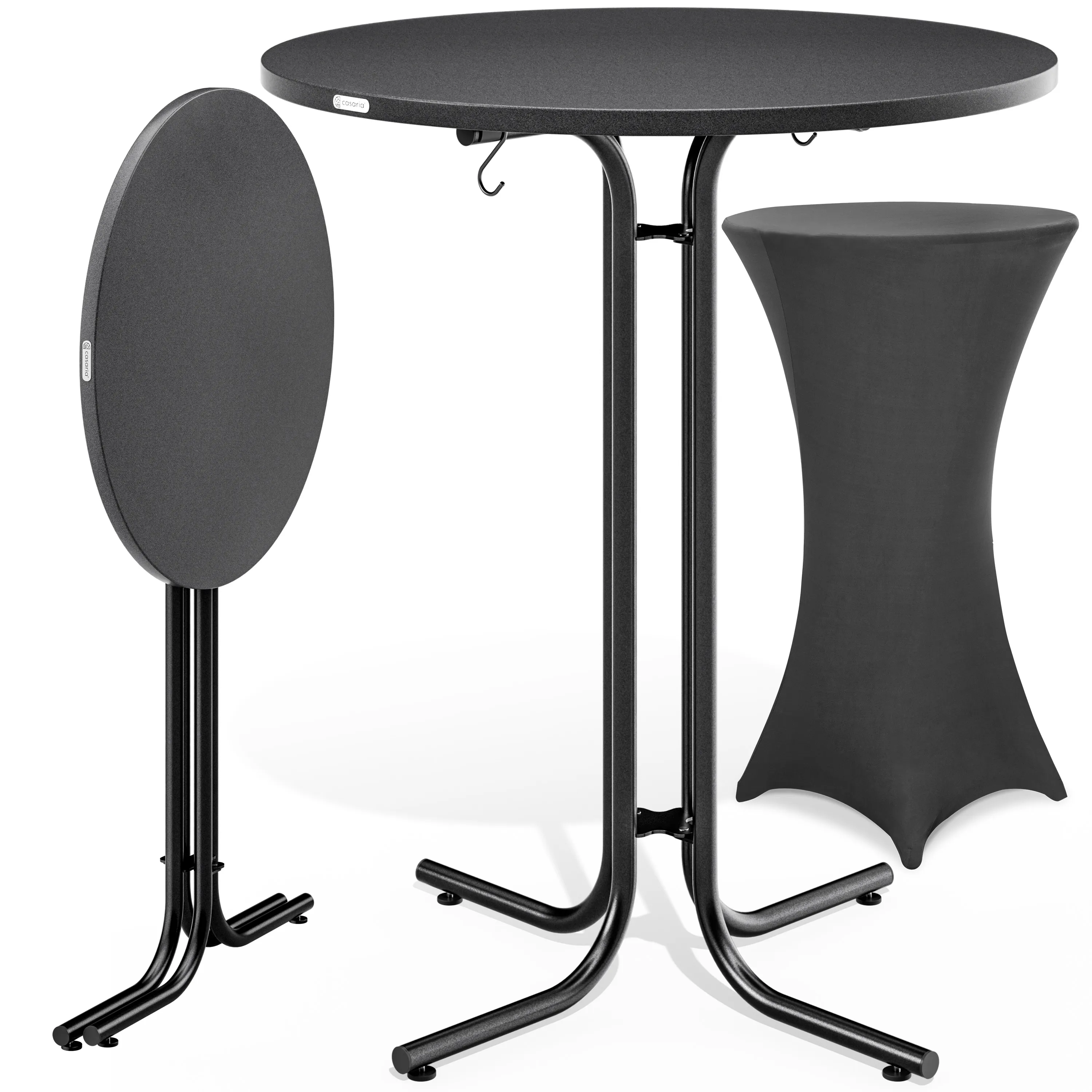 Stehtisch Grau 110x70cm + Stehtischhusse Grau Ø70cm günstig online kaufen