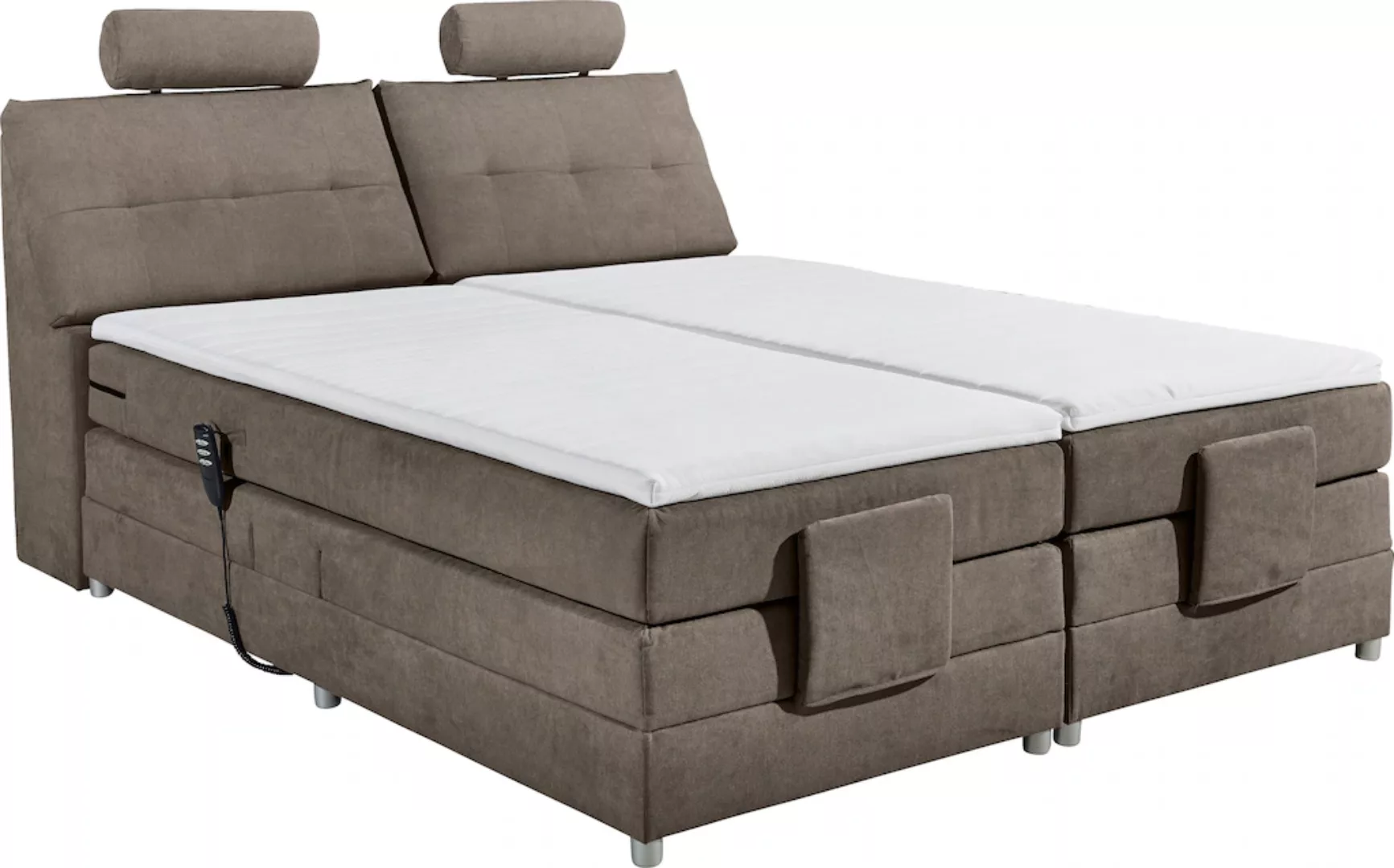 ED EXCITING DESIGN Boxspringbett »Palermo«, inkl. Motor, Topper, Kopfstütze günstig online kaufen