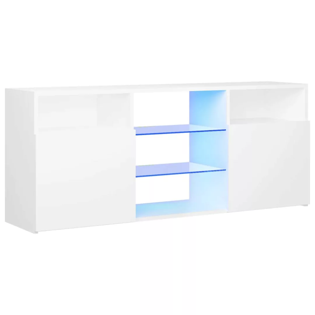 Tv-schrank Mit Led-leuchten Weiß 120x30x50 Cm günstig online kaufen