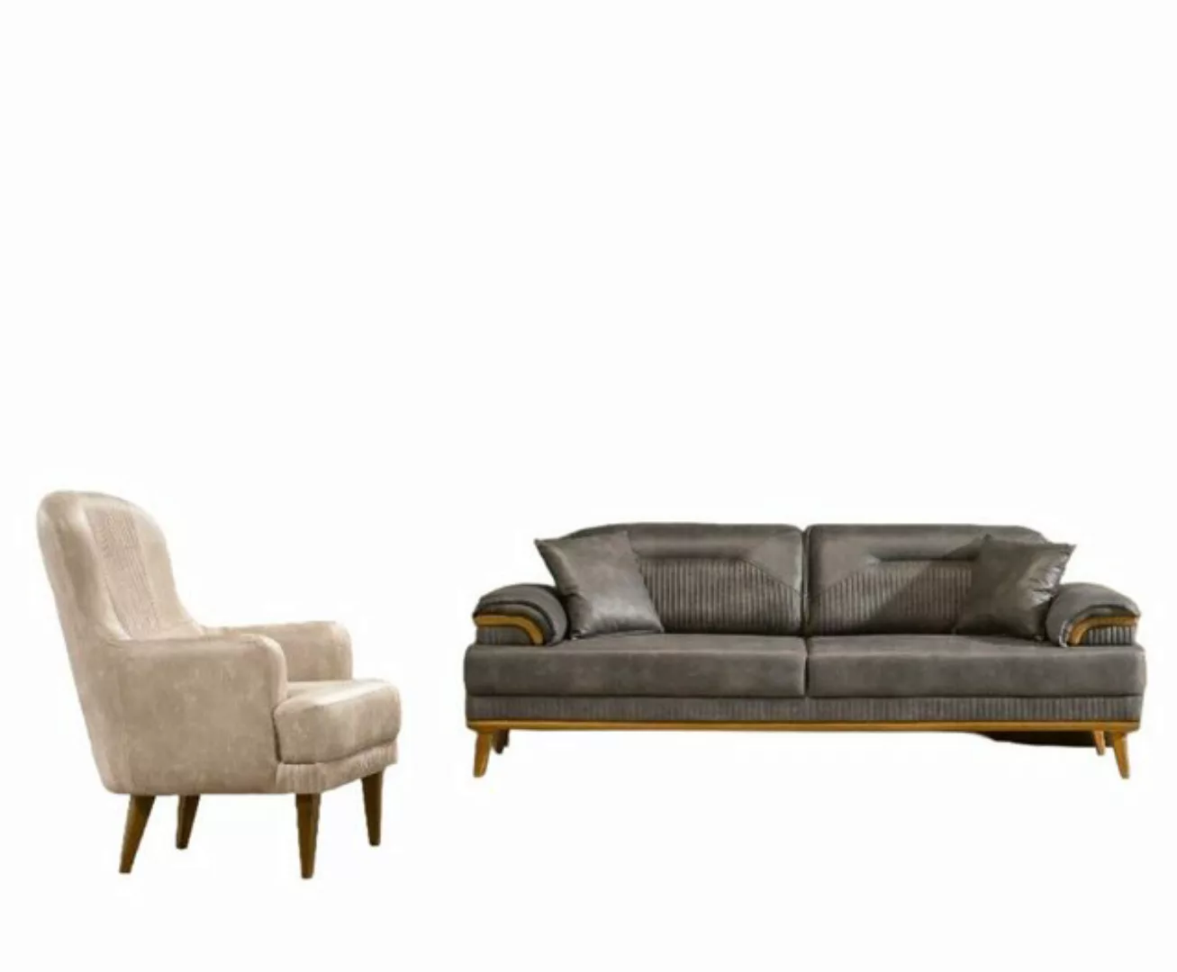 JVmoebel Sofa Moderne Wohnzimmer Stoffsofas Exklusive Couchgarnitur 3+1 Sit günstig online kaufen