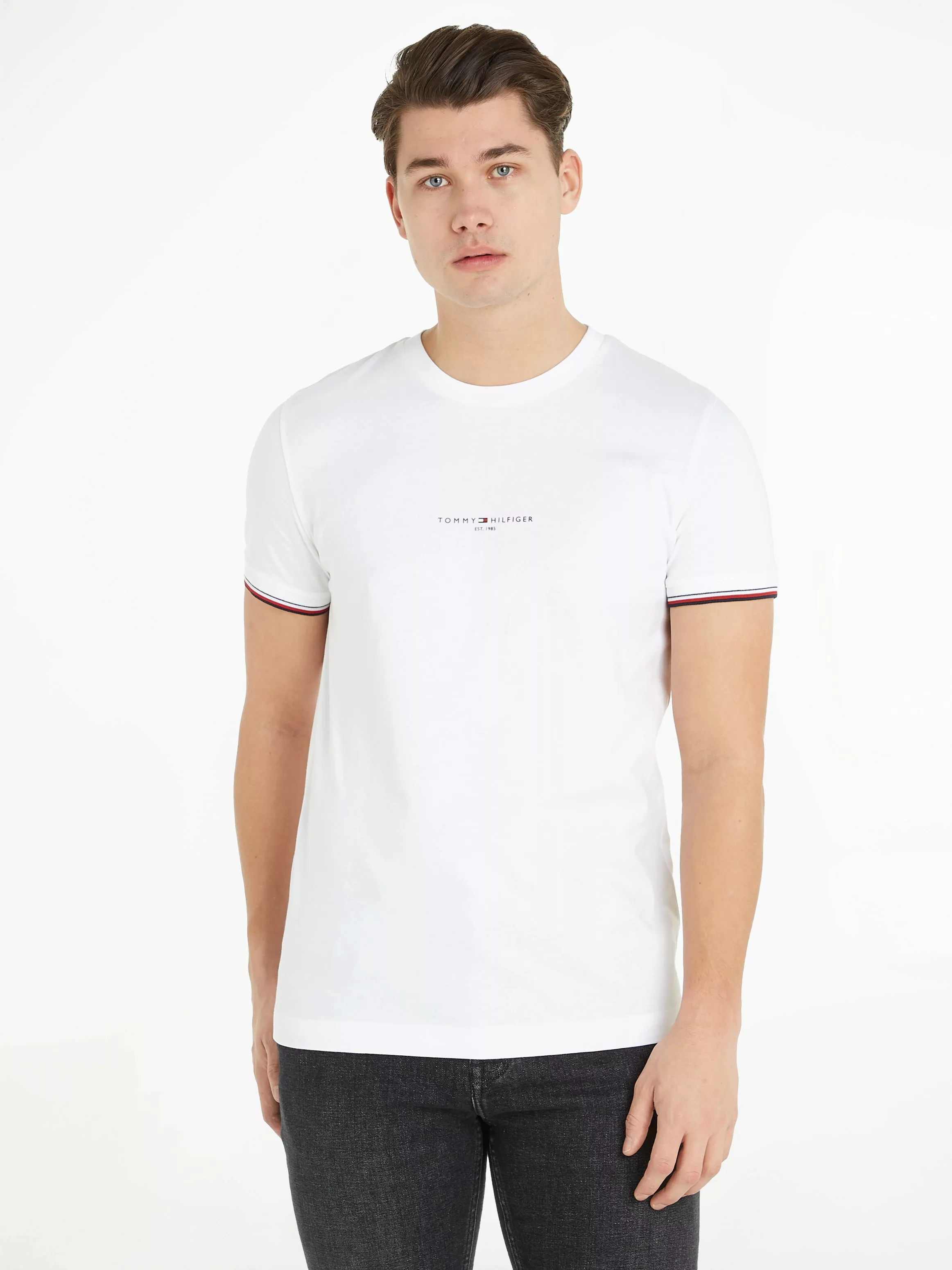 Tommy Hilfiger T-Shirt "TOMMY LOGO TIPPED TEE" günstig online kaufen