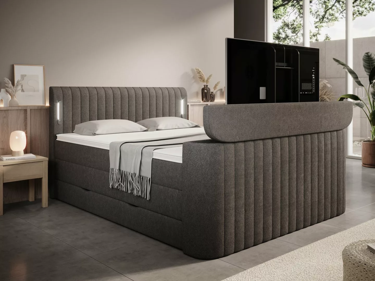 wonello Boxspringbett FLY mit TV-Lift, mit Bettkasten, TFK-Matratzen und pr günstig online kaufen